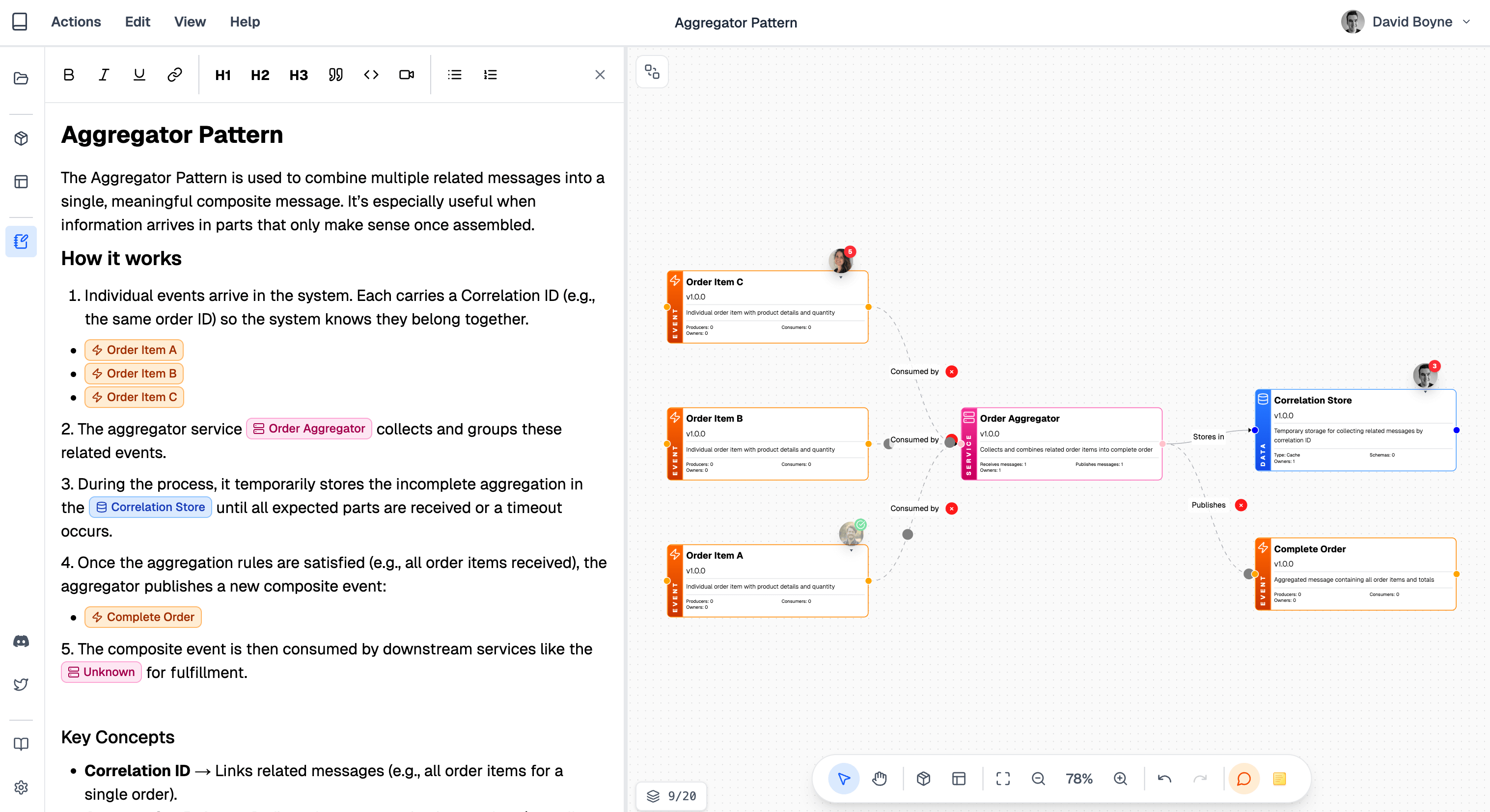 EventCatalog Studio - Aggregator Pattern